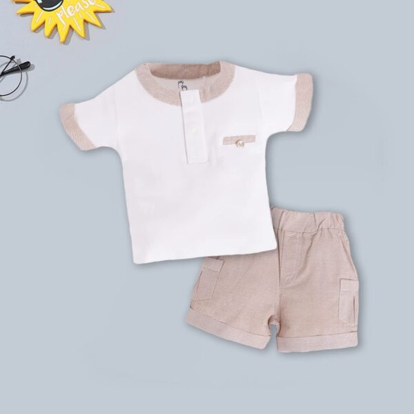 100% Pure Cotton T-shirt and Shorts Set for Baby Boys