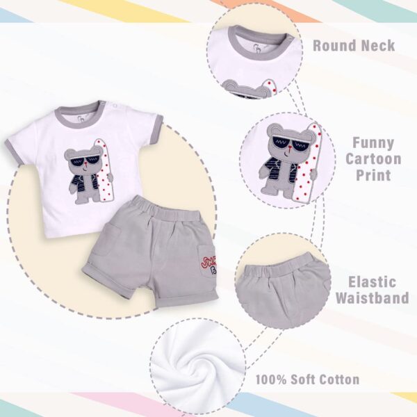 100% Pure Cotton T-shirt and Shorts Set for Baby Boys