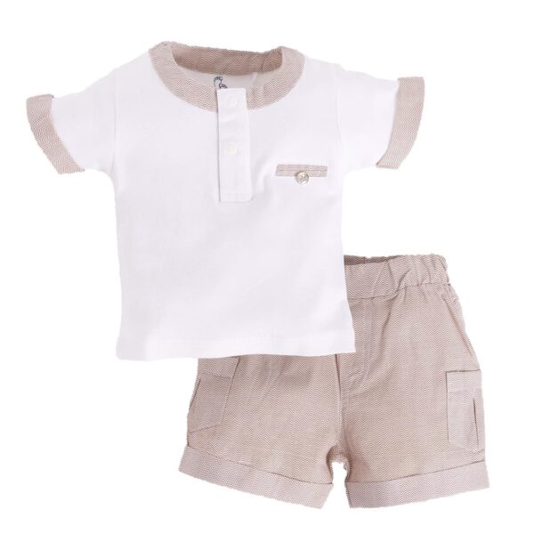 100% Pure Cotton T-shirt and Shorts Set for Baby Boys
