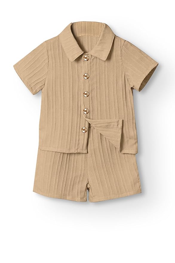 Boys Cotton Blend Solid Co-ord Set|Boys Co-ord Set|Boy's Clothing Set|Boy's 2 Piece Set|Clothing Set|Boys Shirt and Short Set|Co-ords
