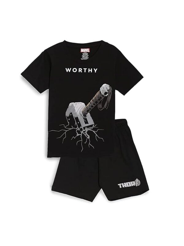 Kids Cotton Official Superhero Co ord Sets for Boys, T Shirt and Shorts for Casual Wear