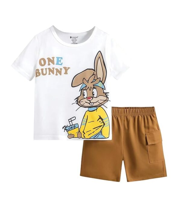 100% Pure Cotton Premium Printed Boy's Tshirt and Shorts Set for Summer
