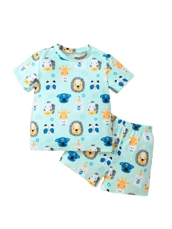 Boys Printed Cotton Blend Casual wear Comfortable Cap Sleeve Co-ord Set