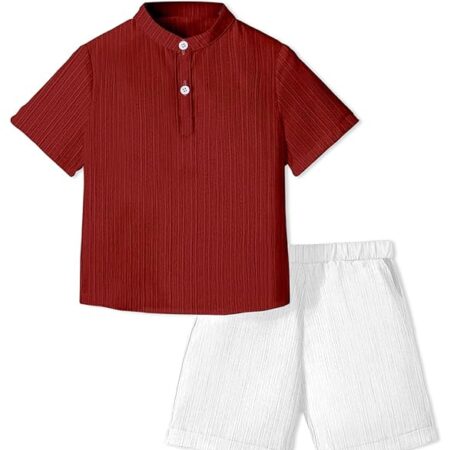 Boys Cotton Blend Solid Co-ord Set|Boys Co-ord Set|Boy's Clothing Set|Boy's 2 Piece Set|Clothing Set|Boys T-Shirt and Short Set|Co-ords