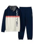 Printed Cotton Blend Full sleeve Hoodie T-shirt Jogger Trackpant Clothing Set for Boys