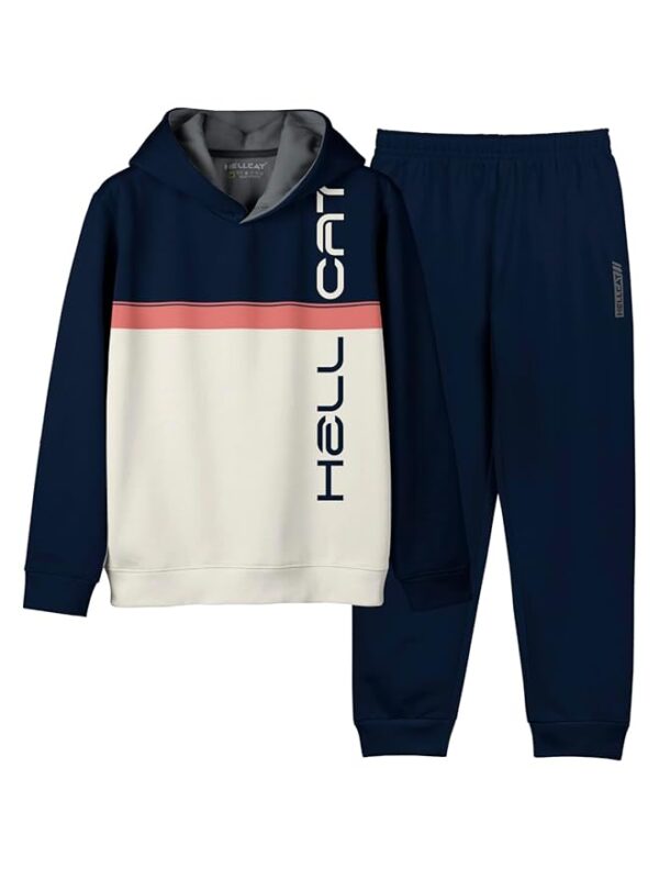 Printed Cotton Blend Full sleeve Hoodie T-shirt Jogger Trackpant Clothing Set for Boys