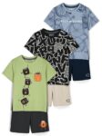 Boys Dress Clothing Set Combo with Tshirts & Shorts - Pack 3