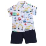 Boy's Cotton Printed Shirts & shorts set