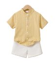 Baby Boy Summer Clothing Set Toddler Button Down Printed Shirts with Shorts Short Sleeve Top Shorts Outfit Fancy Co-ords Set Kid's