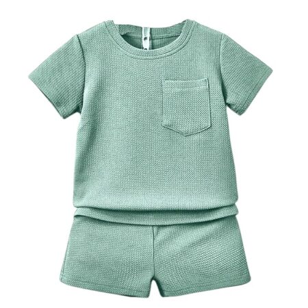 Kids Half Sleeve Cotton Blend Matty Tshirt & Shorts Set for Infant Toddler Young Boys N Girls