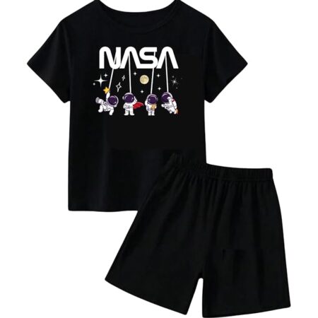 Boys Printed Cotton Blend Casual wear Comfortable Cap Sleeve Co-ord Set