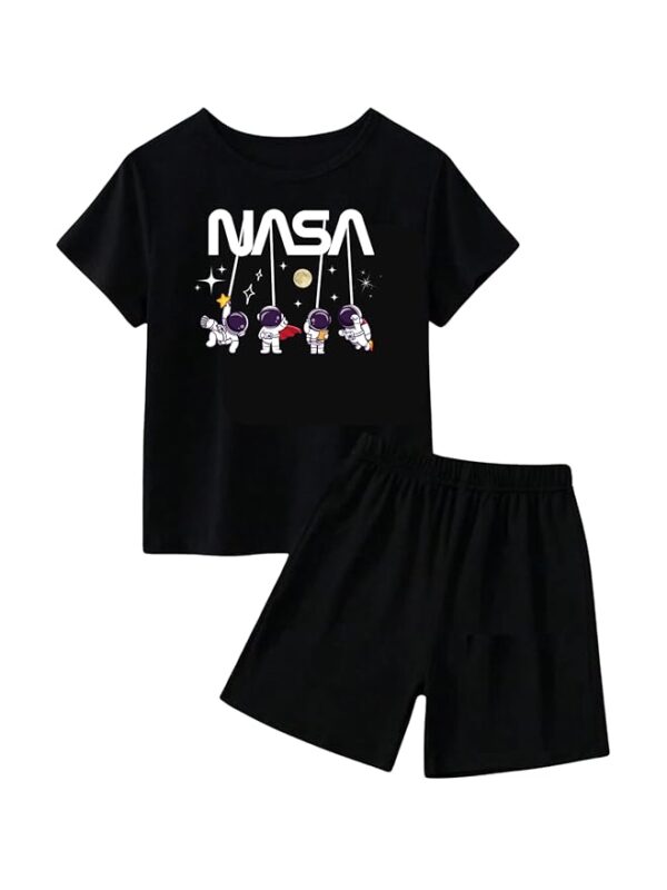 Boys Printed Cotton Blend Casual wear Comfortable Cap Sleeve Co-ord Set