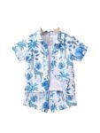 Baby Boy Summer Clothing Set Toddler Button Down Printed Shirts with Shorts Short Sleeve Top Shorts Outfit Fancy Co-ords Set Kid's