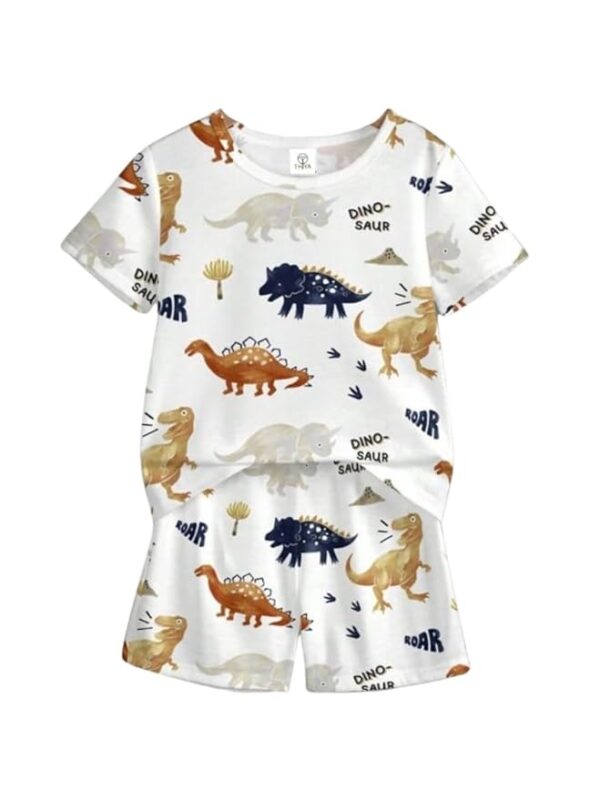 Boys Printed Cotton Blend Casual wear Comfortable Cap Sleeve Co-ord Set
