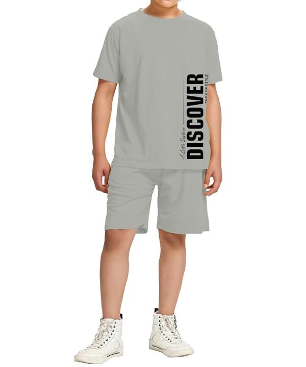 Boy's 100% Pure Cotton Premium Printed Tshirt and Shorts co-ords Set for Summer
