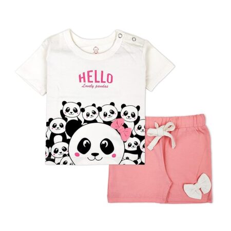 Baby Boys & Baby girls Cotton Printed Round Neck Half Sleeve T-shirt & Short Sets