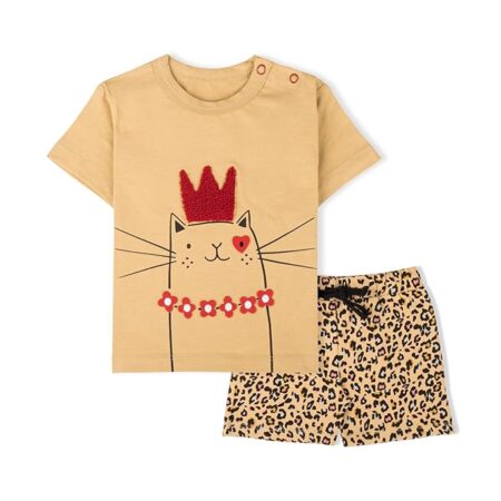 Baby Boys & Baby girls Cotton Printed Round Neck Half Sleeve T-shirt & Short Sets