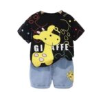 T-shirt and Short Set for Baby Boys & Baby Girls, Printed Half Sleeves Clothing Set for Kids