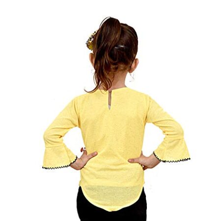 ALIYAA- Baby Girls Printed Pearl Embroidered Casual Top Size -1 to 2 Year (Pack of -1) Yellow