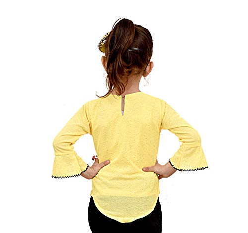 Baby Girls Printed Pearl Embroidered Casual Top Size -1 to 2 Year (Pack of -1) Yellow