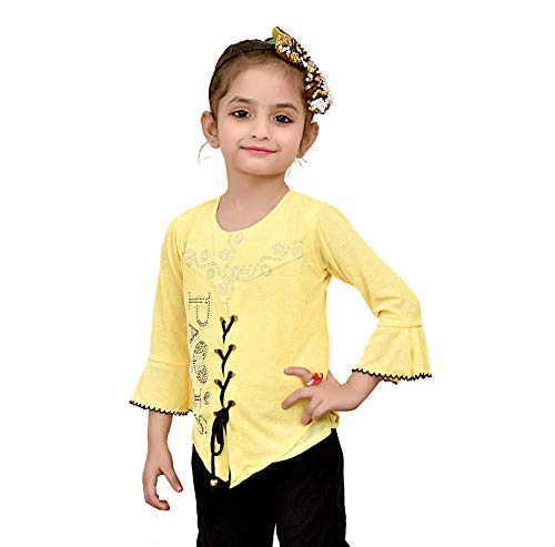 Baby Girls Printed Pearl Embroidered Casual Top Size -1 to 2 Year (Pack of -1) Yellow