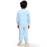 Kids Winter Wear Strip Tracksuit Jacket with Pants Clothing Set for Boys & Girls
