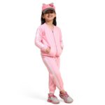 Kids Winter Wear Strip Tracksuit Jacket with Pants Clothing Set for Boys & Girls