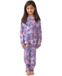 Pure Cotton Printed Pyjama Set for Girls | Sleepwear | Night Suit, Night Wear | Long Sleeves T-Shirt & Pyjama | Regular Wear | 0-14 Years