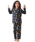 Pure Cotton Printed Pyjama Set for Girls | Sleepwear | Night Suit, Night Wear | Long Sleeves T-Shirt & Pyjama | Regular Wear | 0-14 Years