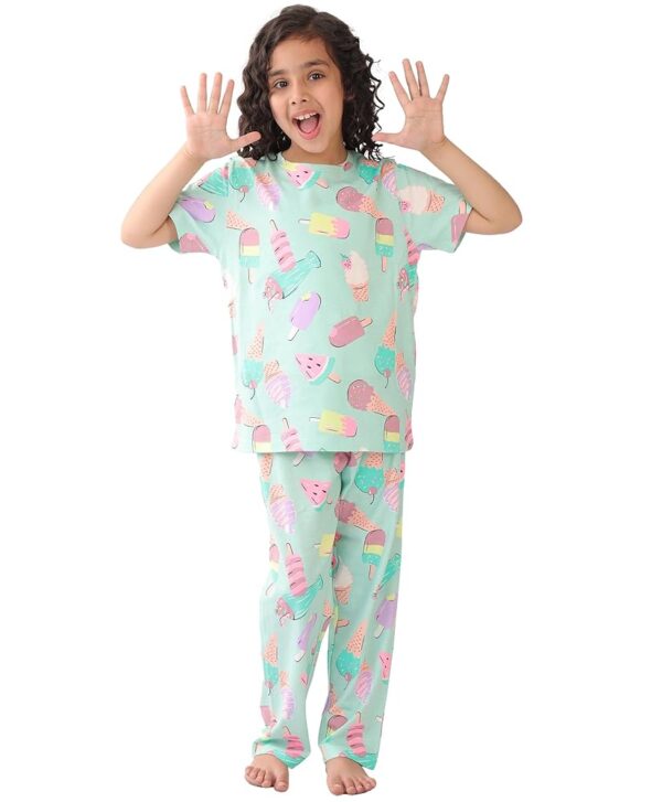 Pyjama Set for Girls| Material: 100% Pure Cotton | Fabric: Skin-Friendly, ensuring a Soft Touch on Delicate Skin| Fit: Regular |Age Range: Suitable for Girls Aged 0-14...