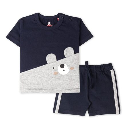 Baby Boys & Baby girls Cotton Printed Round Neck Half Sleeve T-shirt & Short Sets