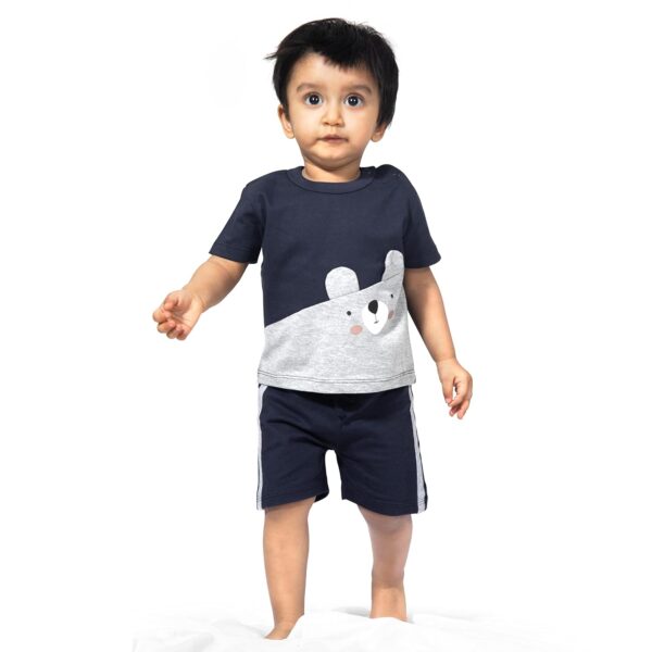 Baby Boys & Baby girls Cotton Printed Round Neck Half Sleeve T-shirt & Short Sets