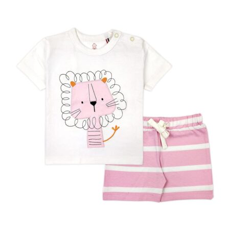 Baby Boys & Baby girls Cotton Printed Round Neck Half Sleeve T-shirt & Short Sets