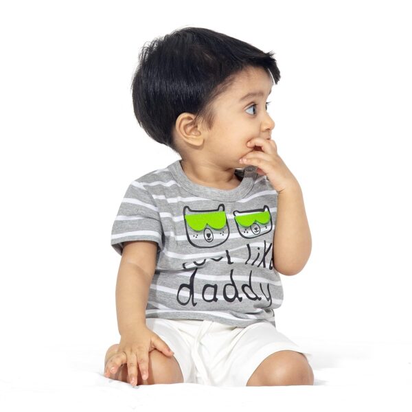 Baby Boys & Baby girls Cotton Printed Round Neck Half Sleeve T-shirt & Short Sets