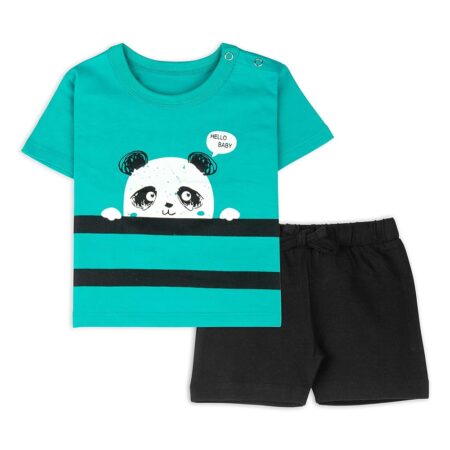 Baby Boys & Baby girls Cotton Printed Round Neck Half Sleeve T-shirt & Short Sets