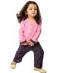 Baby Girls Dresses Cotton Clothes Top Pant Set 1 To 4 Years Pink Purple Kids Full Sleeve Summer Wear Children Birthday Party Style Outfit