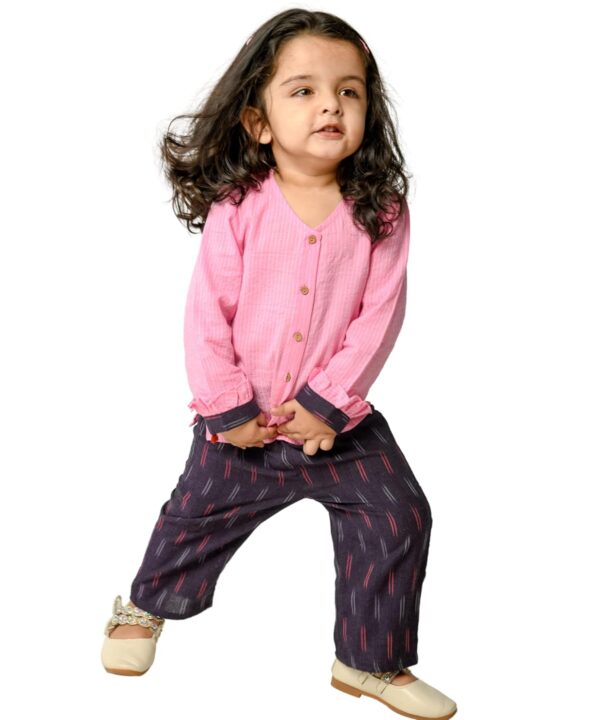Baby Girls Dresses Cotton Clothes Top Pant Set 1 To 4 Years Pink Purple Kids Full Sleeve Summer Wear Children Birthday Party Style Outfit