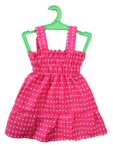 Baby Girl's Fancy Printed Knee-Length Frock 100% Cotton (4 pcs Set)