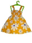 Baby Girl's Fancy Printed Knee-Length Frock 100% Cotton (4 pcs Set)