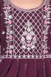 Baby Girls Georgette Regular Fit Embroidered 3/4 Sleeve Ethnic Wear Kurta and Palazzo Set with Elegant Design (SCFM_220)