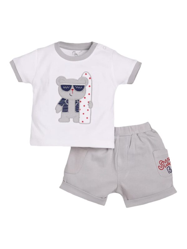 100% Pure Cotton T-shirt and Shorts Set for Baby Boys
