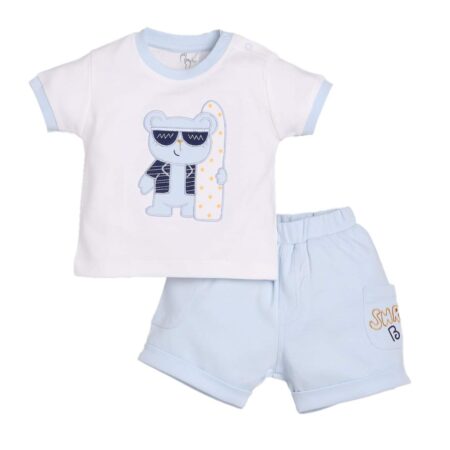 100% Pure Cotton T-shirt and Shorts Set for Baby Boys
