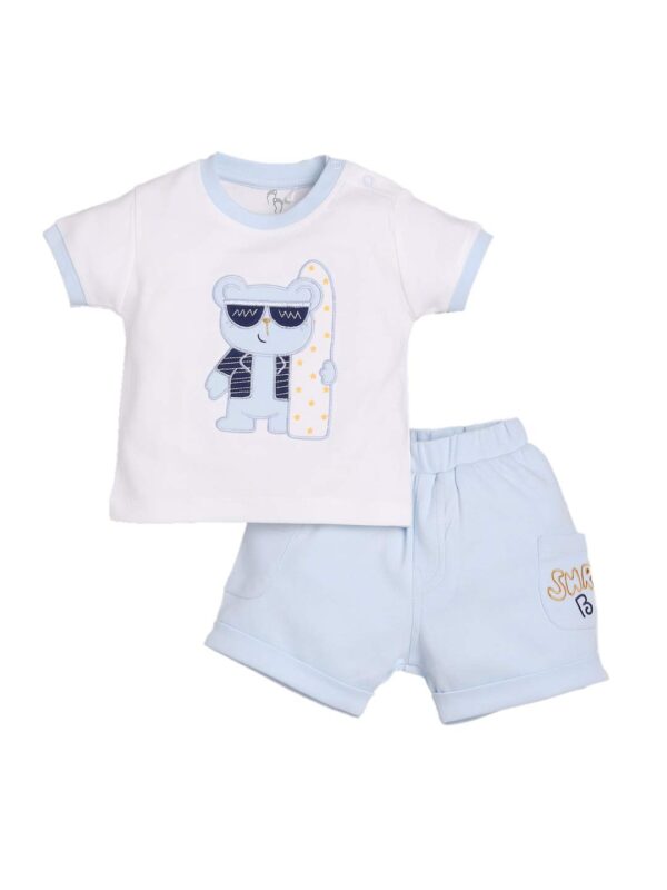 100% Pure Cotton T-shirt and Shorts Set for Baby Boys
