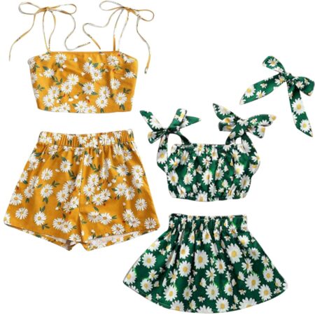 BabyGirl's Dresses_Frocks & Top Sleeveless and Shorts Combo Pack of Two for Kids.. (6 Month to 6 Year)