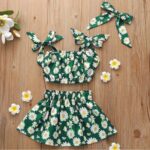 BabyGirl's Dresses_Frocks & Top Sleeveless and Shorts Combo Pack of Two for Kids.. (6 Month to 6 Year)
