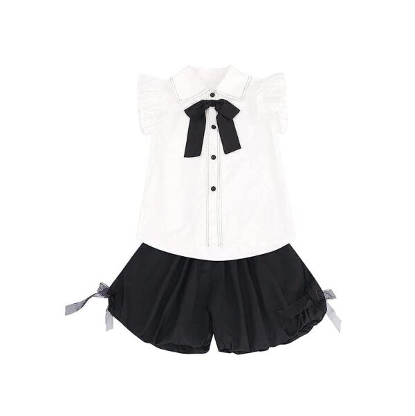 Floral Embroidered Cotton Sleeveless Ruffle Top and Shorts Clothing Set for Infant Toddler Baby Girl
