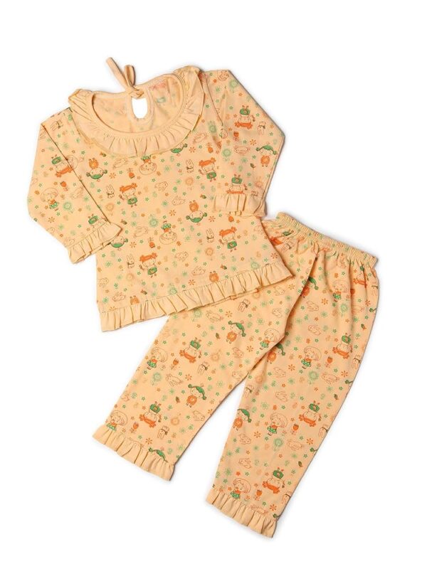 KIDS WEAR Girls Night Suit | Cotton Printed Full Sleeve Night Suit, Sleepwear for Girl, Loungewear T-Shirt & Pyjama Set, Sleepsuit for Girl, Nightdress for Girls