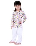 Girls Cotton Full Sleeve Printed Night Suit