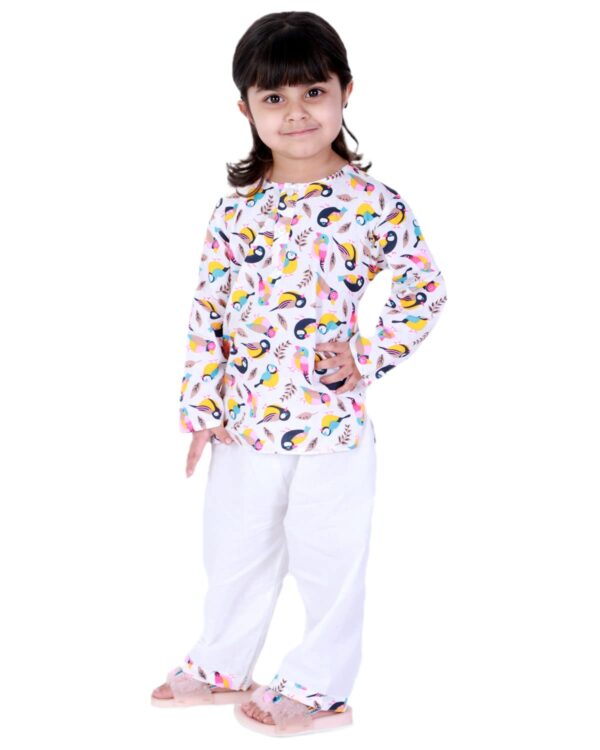 Girls Cotton Full Sleeve Printed Night Suit