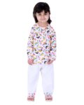 Girls Cotton Full Sleeve Printed Night Suit